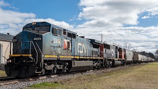 CN Empty Grain North through Hammond, LA with IC 2466 “Blue Devil”