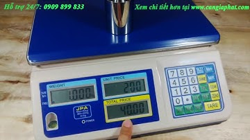 Cân tính tiền siêu thị Jadever JPA 30kg, cân điện tử bán hàng - tính tiền và tính số tiền thừa!