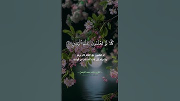 سورة التكاثر 🍁🍁🌴🍁🍁🌴🍁 من القارئ نايف سعد الفيصل برواية حفص عن عاصم #surahalfatihah #surahalimran