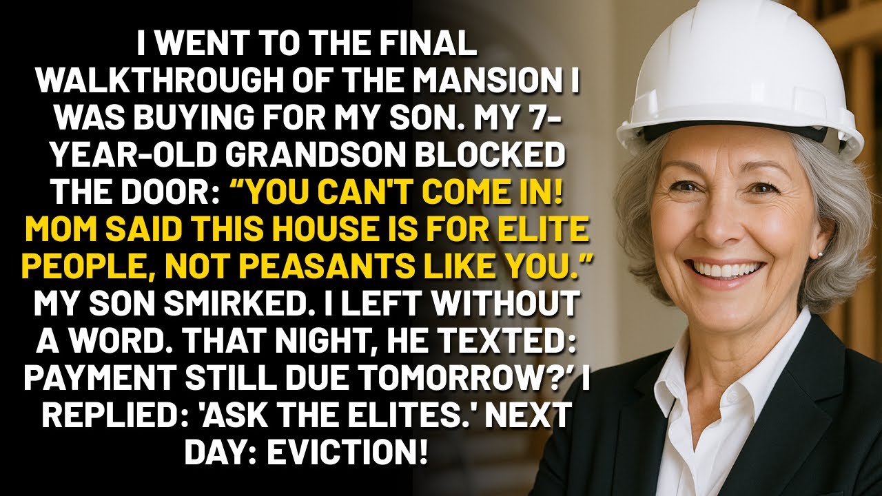 ‘No Peasants Allowed!’ My Grandson Blocked Me From The House I Bought. I Cancelled The Check...
