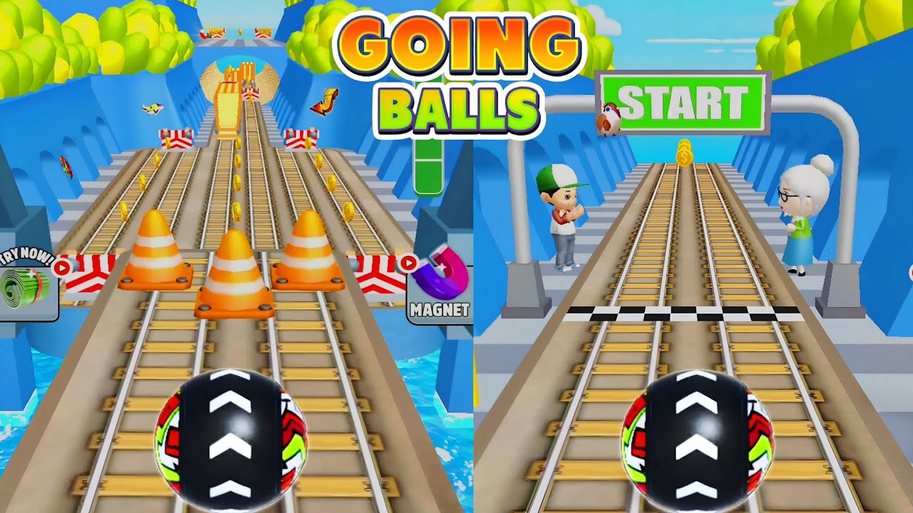 Tram Rolling Ball Full Gameplay | Going Balls #goingballs #gameplay # ...