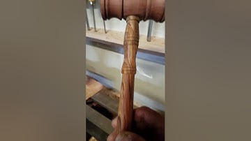 Lathe ptoject: Judges gavel, red eucalyptus head and cocobola handle