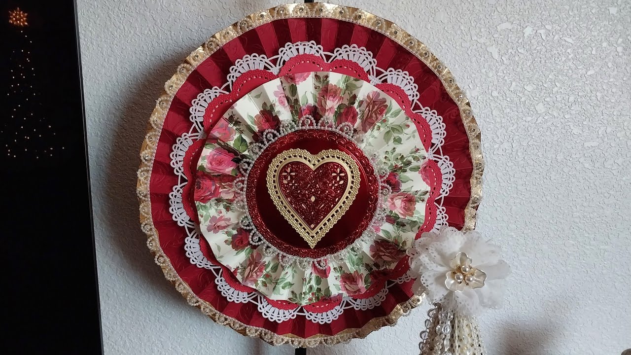 Valentine rosette wreath, let's make it with Anna Griffin rosette ...