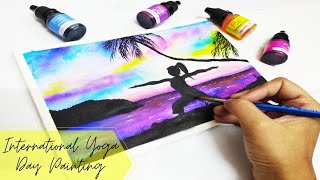 yoga day painting - international yoga day painting/yoga day painting/ yoga day poster/yoga day art