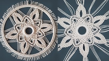 Round Macrame Flower Dream Catcher DIY Macrame Wall Hanging Circle Pattern