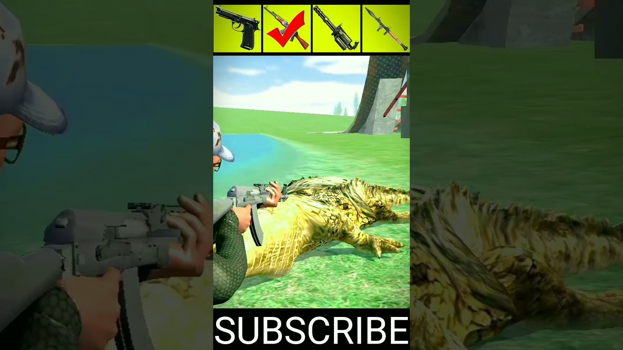 Crocodile 🐊 vs Franklin with All Gun 