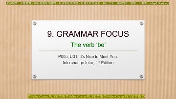 4th Intro, U01 09, GRAMMAR FOCUS   The Verb 