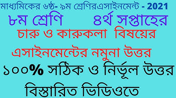 Class 8 Charu o karukola Answer Sheet 2021||৮ম শ্রেণির চারু ও কারুকলা এসাইনমেন্টের উত্তর2021||