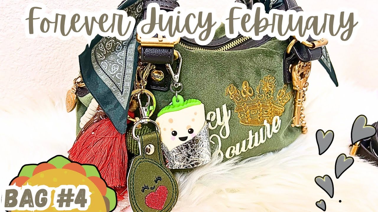 ✨NEW✨FOREVER JUICY FEBRUARY💚WIMB JUICY COUTURE KEY TO JUICY SATCHEL 🌮💚