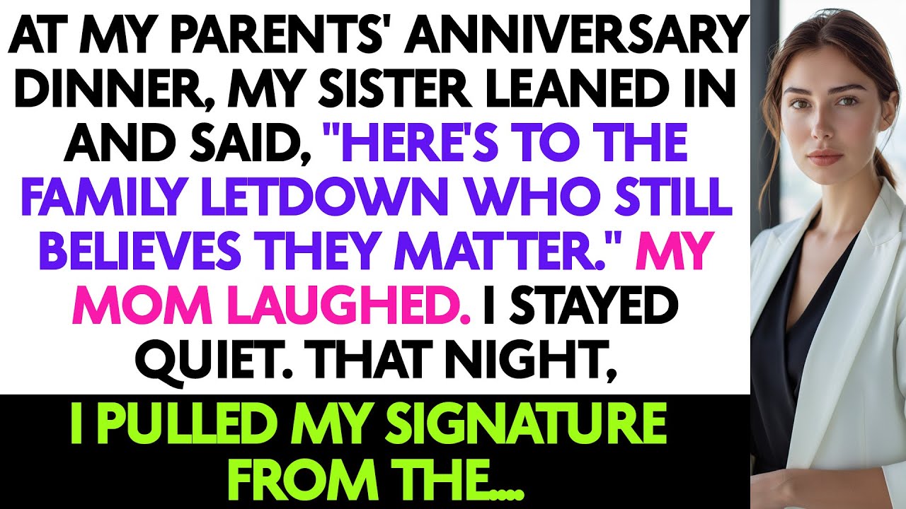 At My Parents' Anniversary Dinner, My Sister Leaned In And Said, 