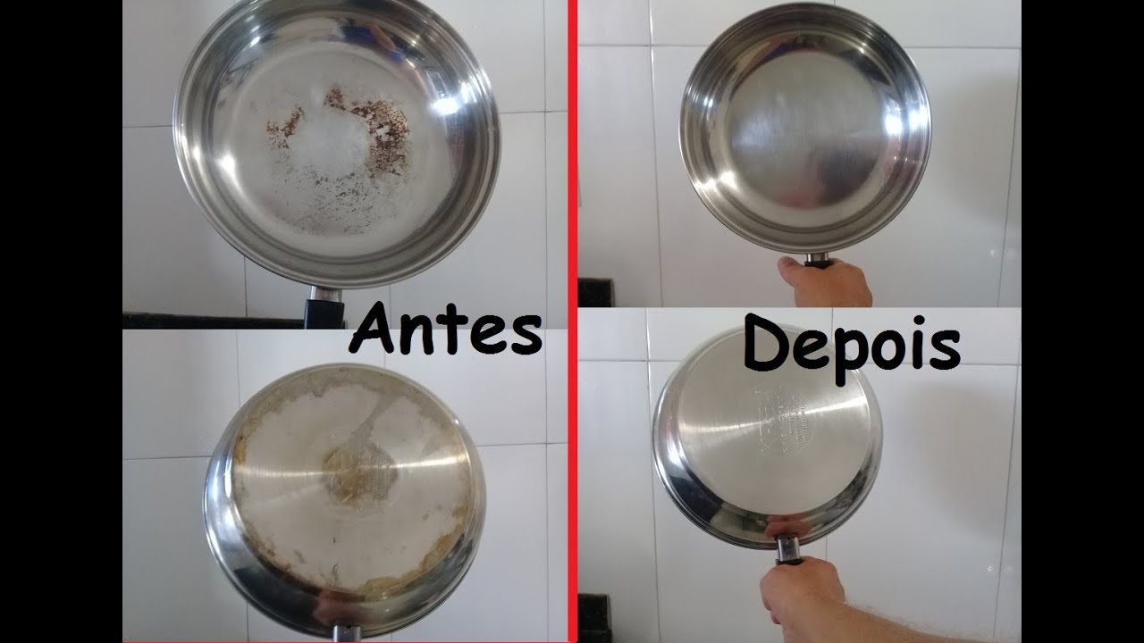 Como Tirar Manchas E Dar Brilho Em Panela Inox YouTube