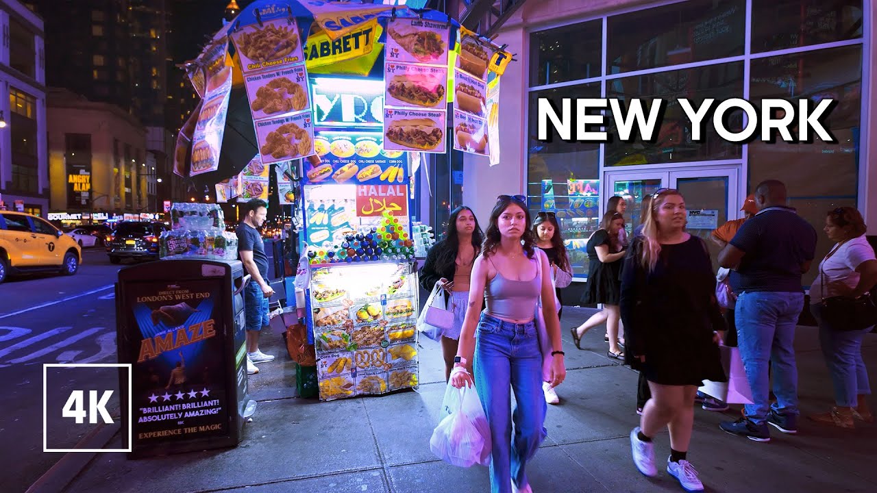 New York, Amerika Serikat | Manhattan | Jelajah Kota Malam 4K