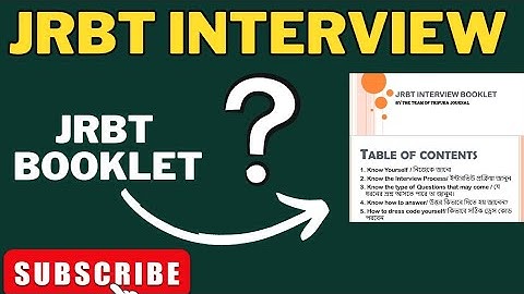 JRBT Interview Preparation 2023 | Most Important Interview Questions  @tripurajournal #jrbt