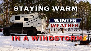 Camping Through a Winter Windstorm: Relaxing Weekend in the Truck Camper