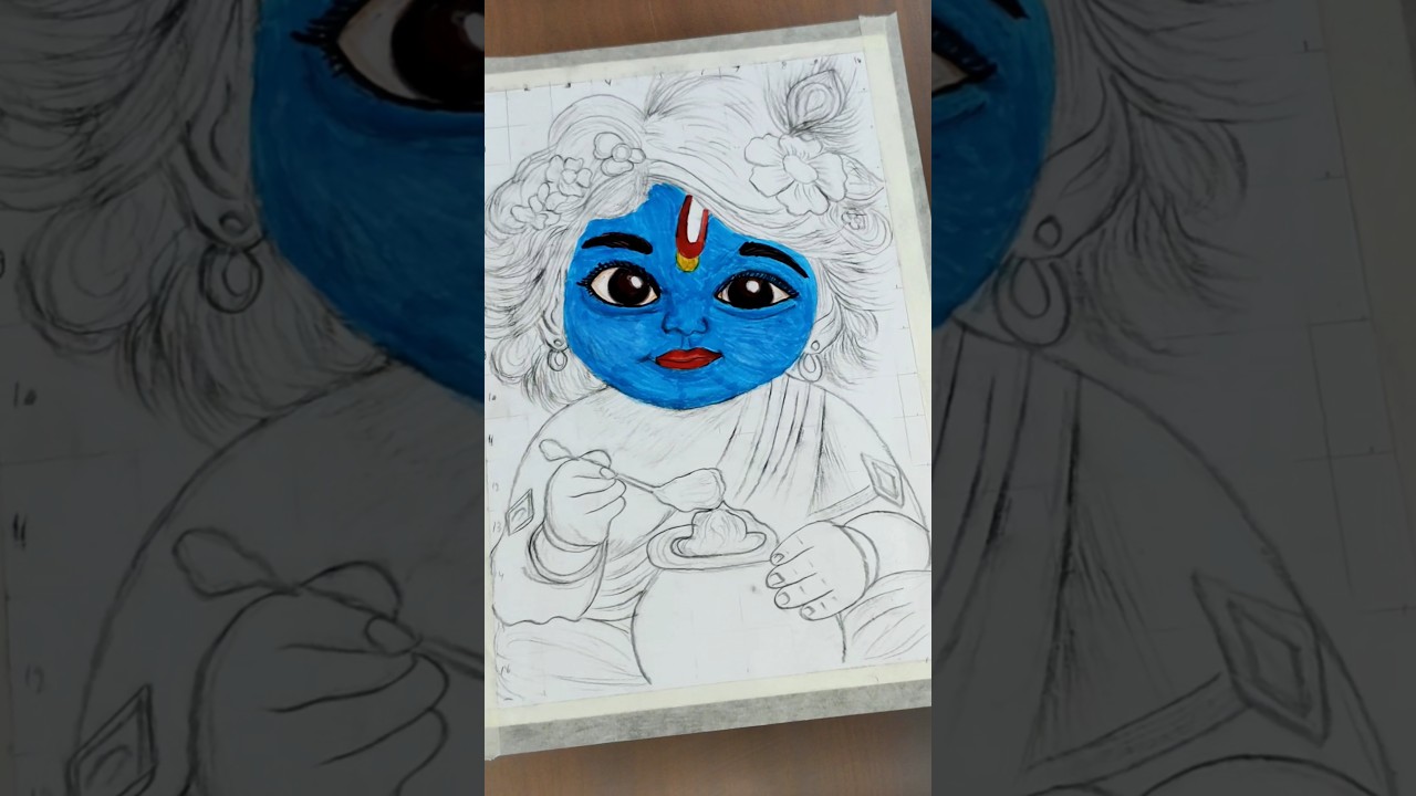 Krishna Drawing Sketch || How To Draw Lord Krishna || 