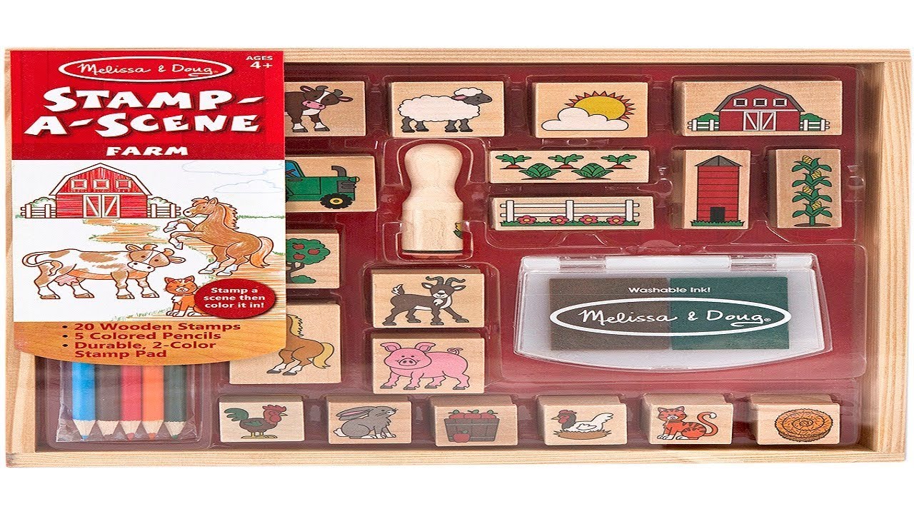 Melissa and Doug Farm Toys Learn farm animals melissa & doug stamp a scene farm