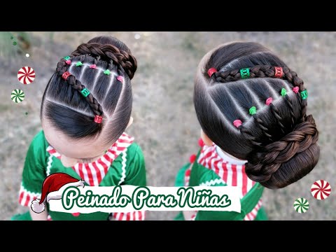 PEINADO NAVIDEÑO PARA NIÑAS ? / EASY HAIRSTYLE FOR GIRLS✨