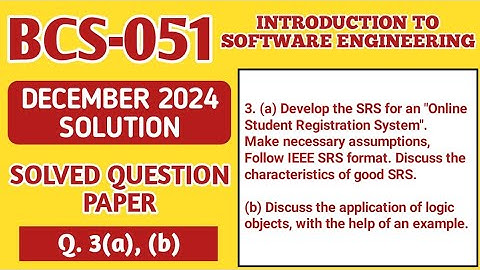 P4- 3(a), (b) | BCS 051 Dec 2024 Solution | BCS051 Solved Question Paper | Bcs51 Important Questions