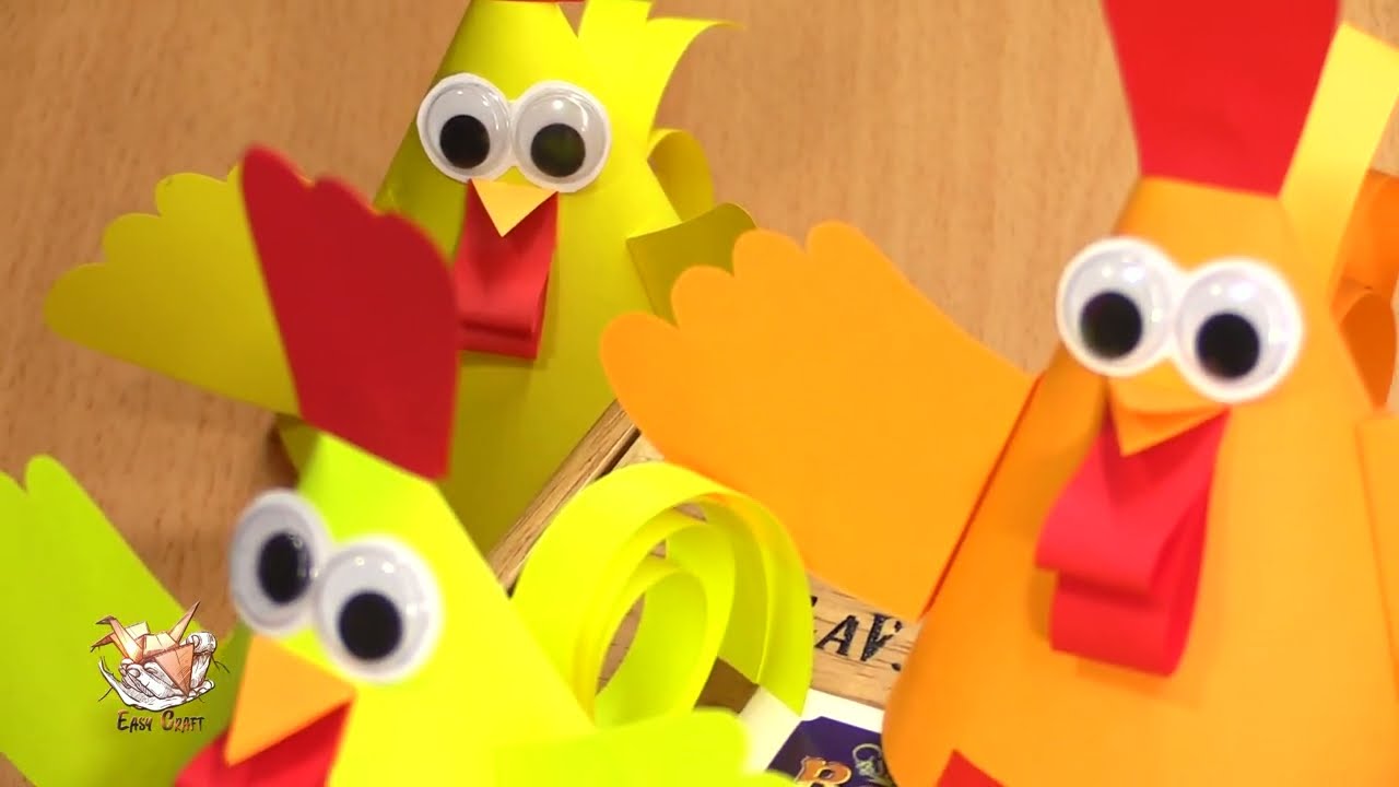 Rooster Paper Craft - YouTube