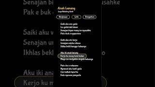 Anak lanang - (lirik) #feedshorts