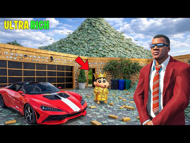 GTA V : Franklin And Shinchan Found House Is Full Of Money & Cash In GTA 5 Telugu | DOMINATOR YT