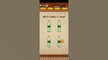 Super brain level 51 Which bottle is soda? Walkthrough