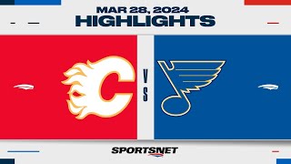 NHL Highlights | Flames vs. Blues  March 28, 2024