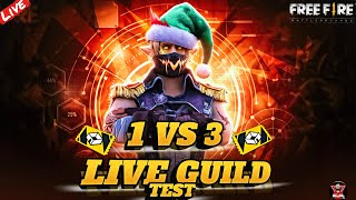 FREE FIRE LIVE 1VS3 GUILD TEST 🥶 🥵 || #nonstopgaming # #shortsfeed #blitzbgaming #liveguildtest