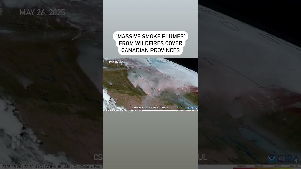  Massive Smoke Plumes From Wildfires Cover Canadian Provinces