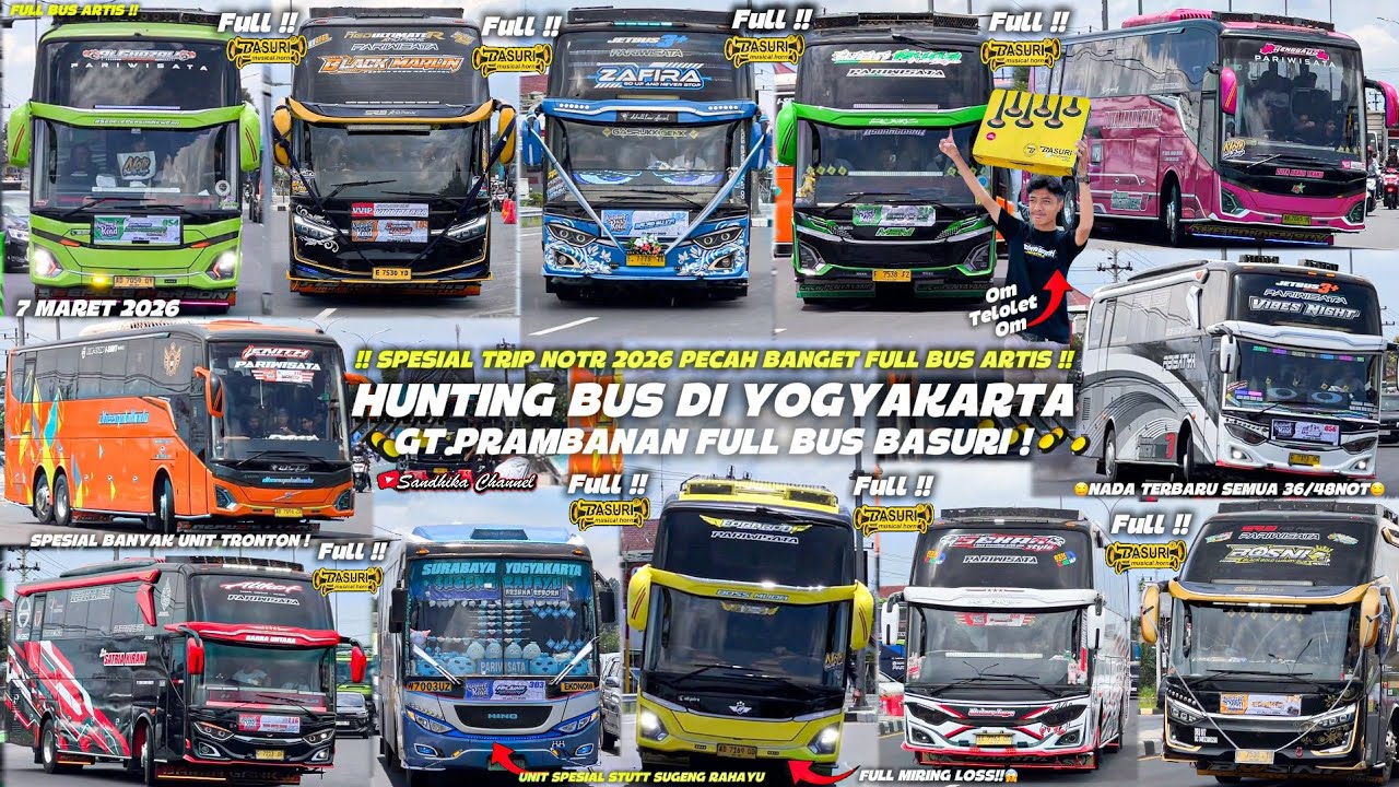 HEBOH‼️ KUMPULAN BUS TELOLET TERBARU DI JOGJA BANYAK ARTIS BUS!! FULL BASURI CORONG ATAS 🥳🤯