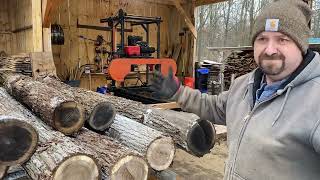 Homemade sawmill in action!