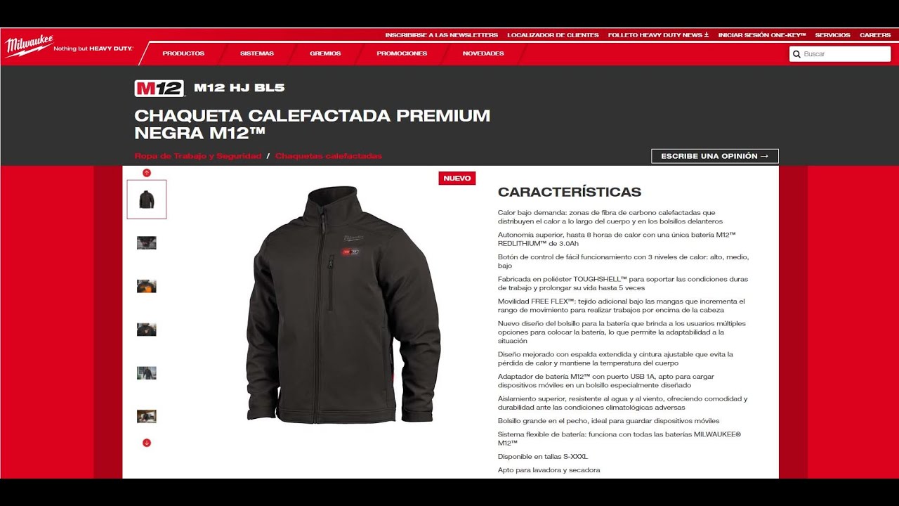 Chaqueta Calefactada PREMIUM Negra M12™ Milwaukee