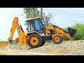 TOW JCB 3DX machine vs Mahindra SX Saath Mastes jcb government road construction | Come For Village