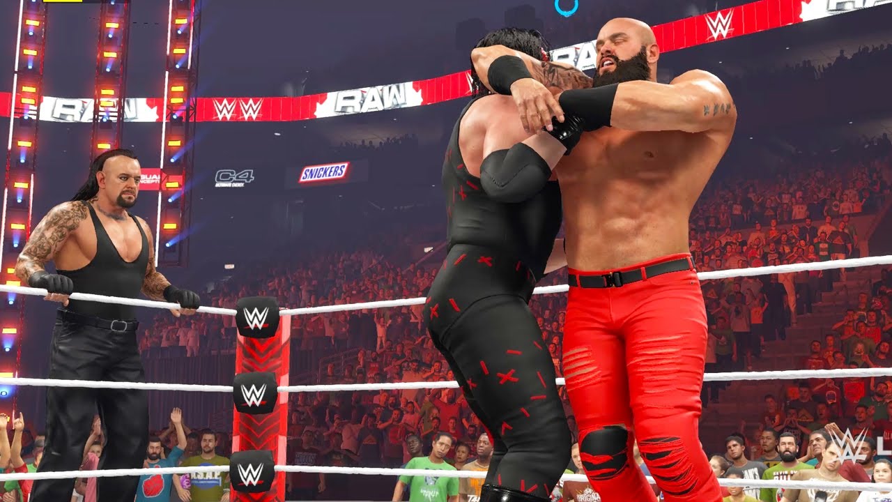 Undertaker & Kane vs Brock Lesnar & Braun Strowman WWE WWE 2K23 WWE Games Chokeslams