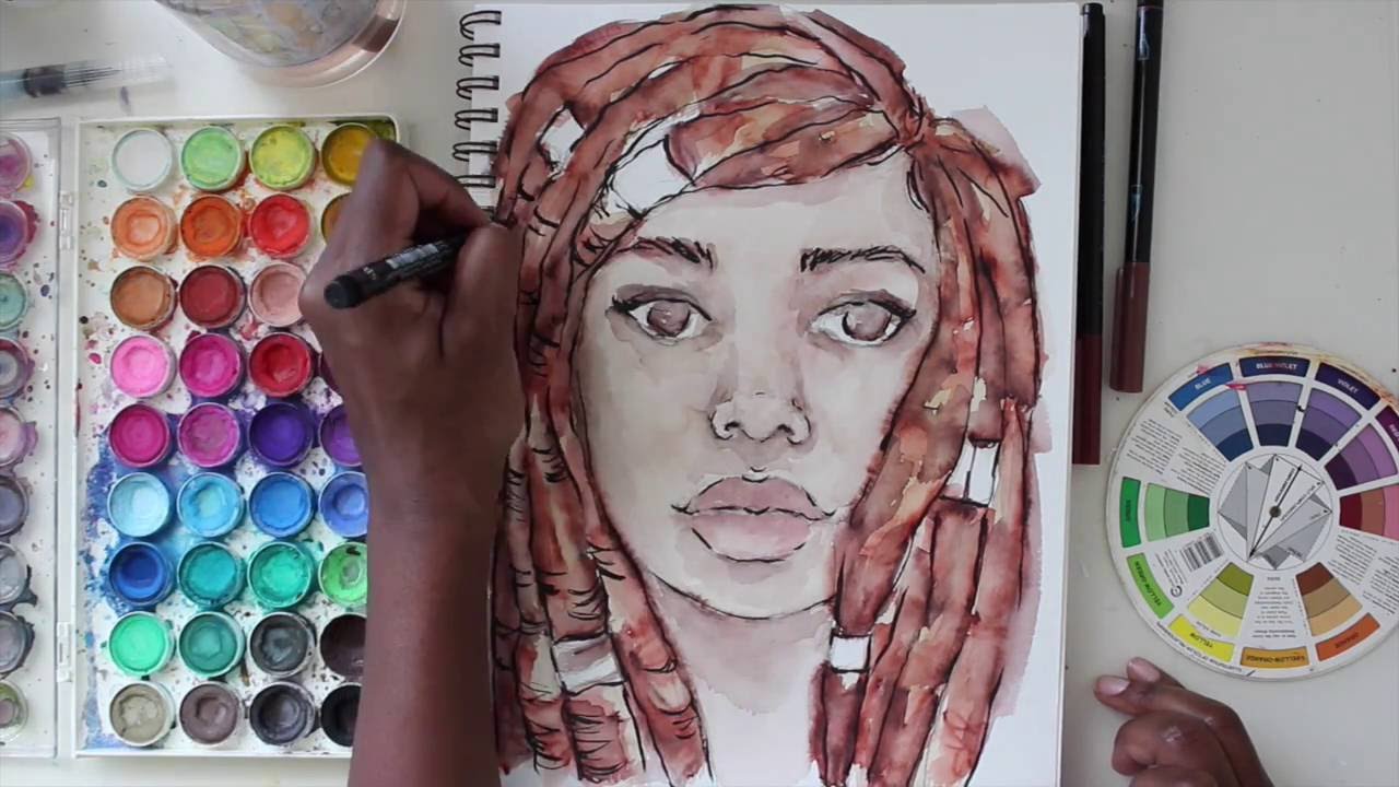 Mixed Media Monday Ep 7 Watercolor Marker Painting YouTube