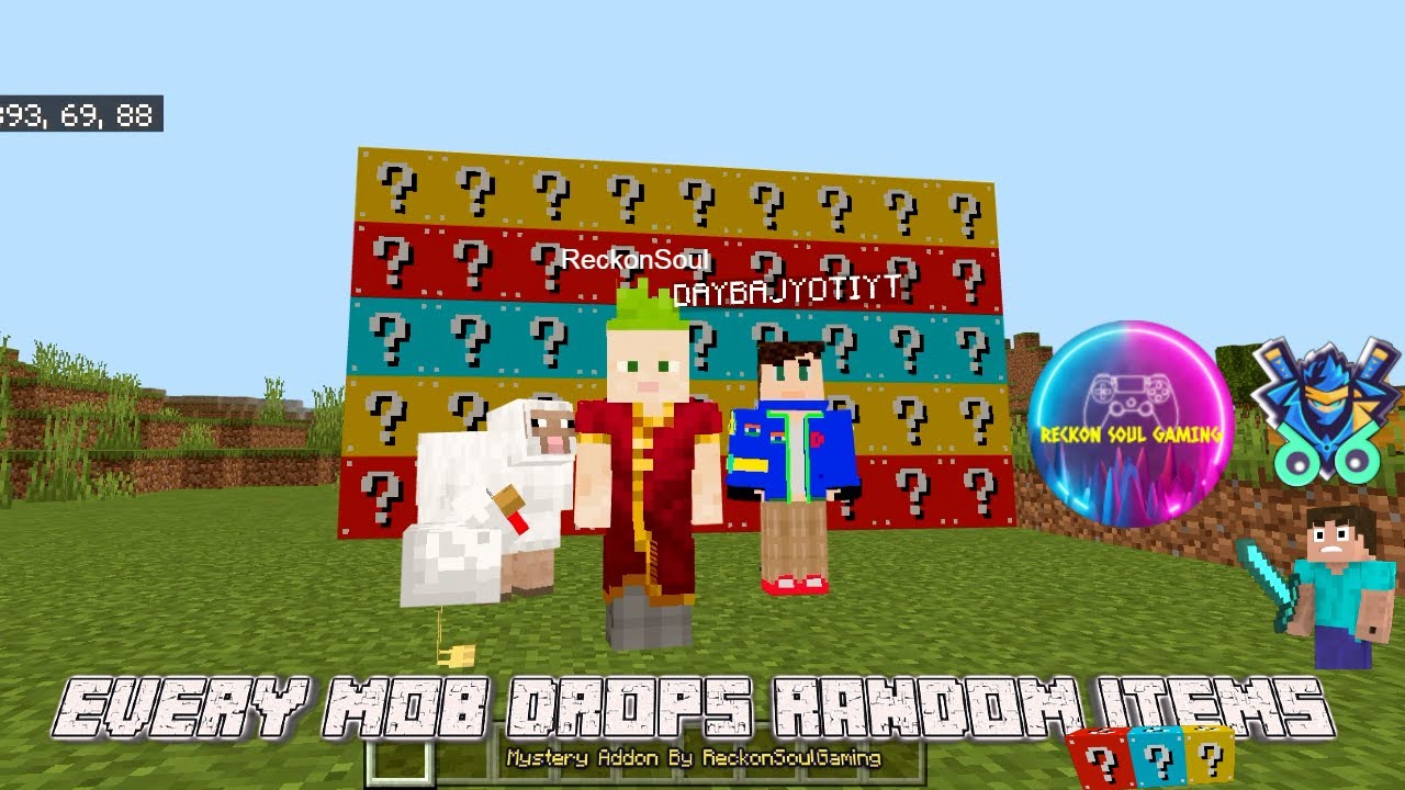 Minecraft, But Every Mob Drops Random Items Mystery Addon ft.db Gaming ...