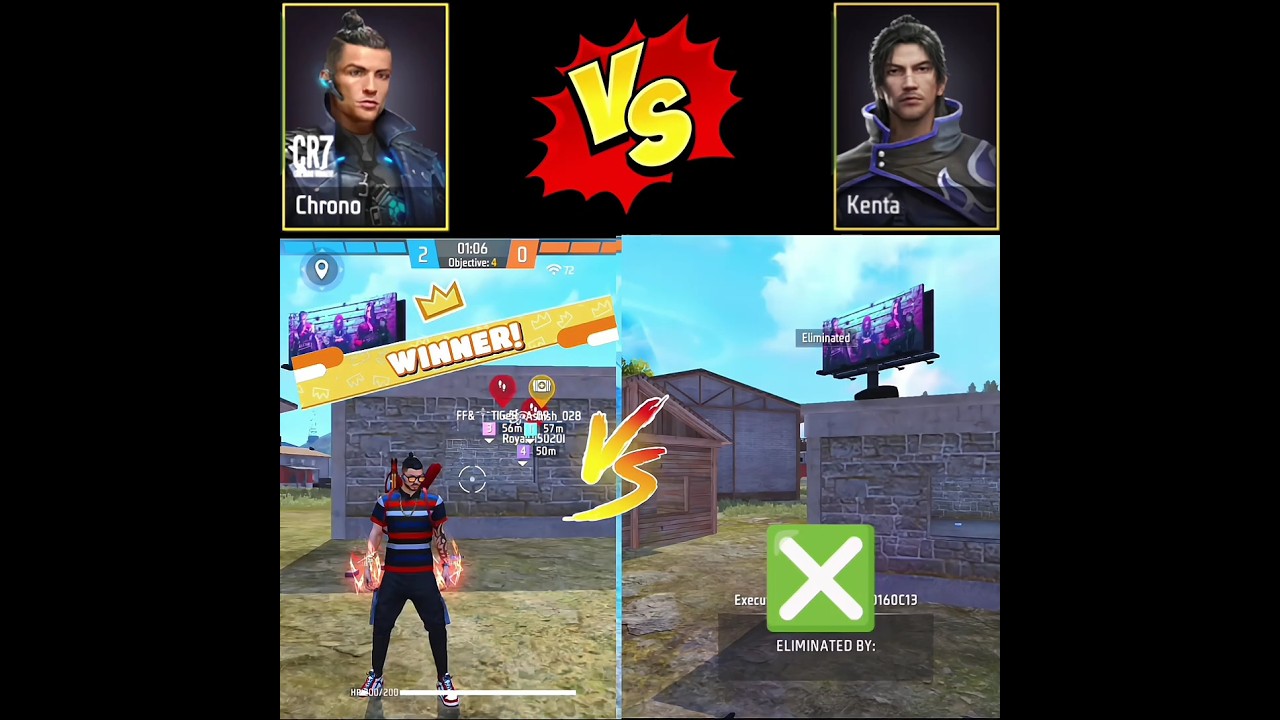 CHRONO VS KENTA CHARACTER 😱🔥 || CHARACTER ABILITY TEST || free fire character versus 