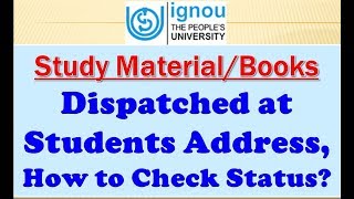 BOOKS  कब मिलेंगी ?  चेक करिए  STUDY MATERIAL DISPATCH STATUS.