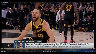 Steph Curry deliver knockout punch in win over suns with 0.7 seconds left. | Warrior vs Suns 2/10/24