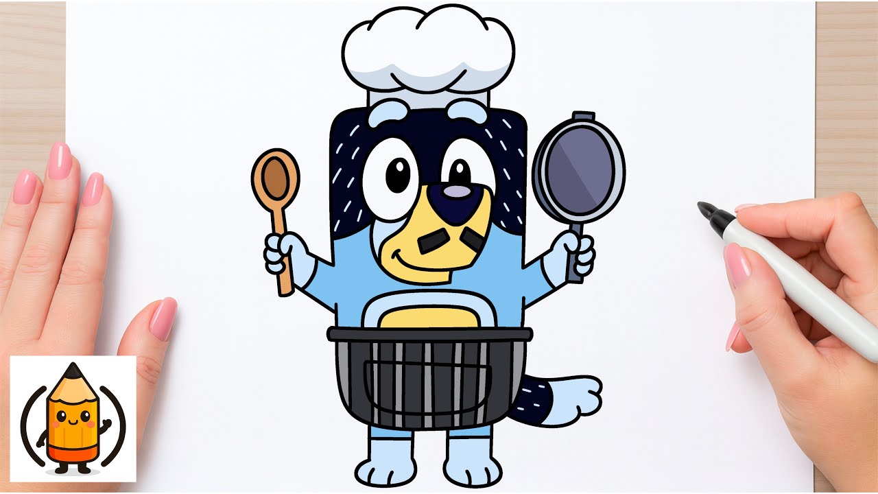 How To Draw Chef Bandit | Bluey Drawing Tutorial - YouTube