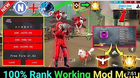 FREE FIRE 100% RANK WORKING MOD MENU FREE FIRE HACK RANK MATCH MAKING PROBLEM SOLVED ESP + TELEKILL