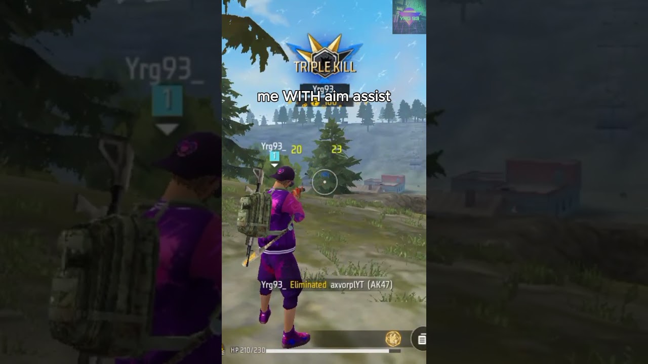 FreeFire aim assist: with vs. without #freefire #pubgmobile #gaming #battleroyale  #shootinggames