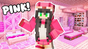 Minecraft Maar ik kan ALLEEN met ROZE bouwen