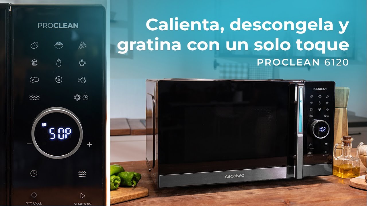 Microondas t&aacute;ctil y digital Proclean 6120 de 23L y 800W con grill de 1000W.