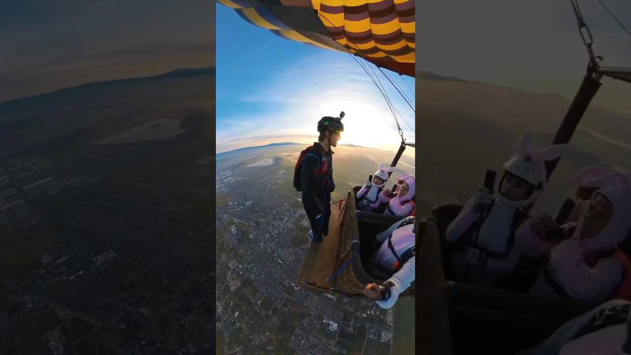 WATCH: Wingsuit Balloon Jump in California #travel #skydiving #adventure #gopro #insta360 #shorts
