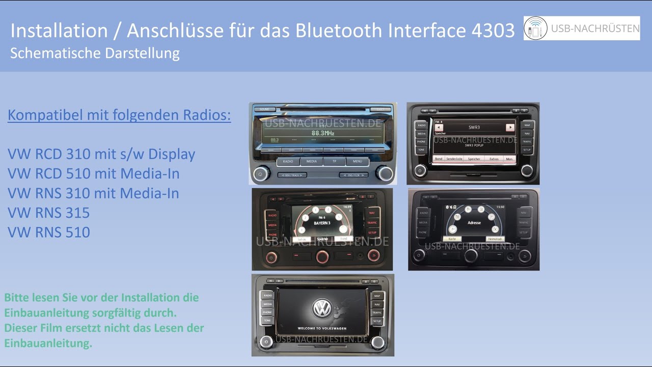 Vw Golf Bluetooth Lässt Sich Nicht Einschalten Bluetooth nachrüsten an VW Volkswagen | Skoda | Seat Autoradios - YouTube