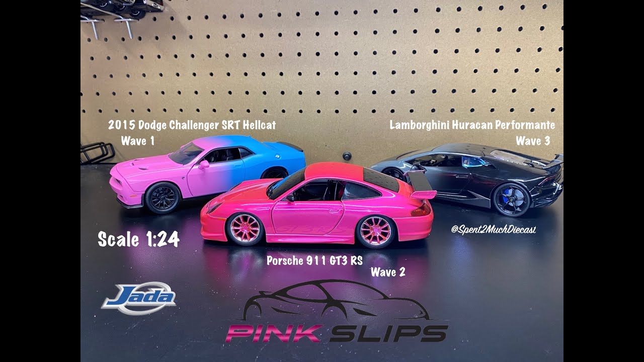 Pink Slips By Jada Wave 1 3 Dodge Challenger SRT Hellcat Porsche
