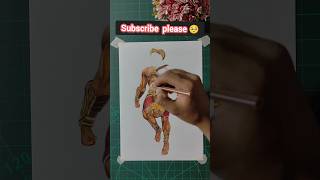 The Legend Of Hanuman Colour Pencil Drawing