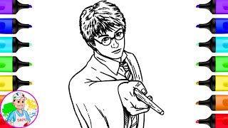 Coloring Harry Potter His Magic Wand Coloring Pages Fun Harry Potter Hogwarts Coloring Book Art