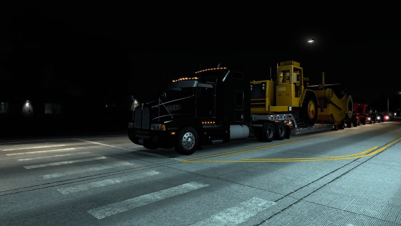 Kenworth T600 W/CAT C12 Hauls A CAT 631D Scraper [ATS] - YouTube